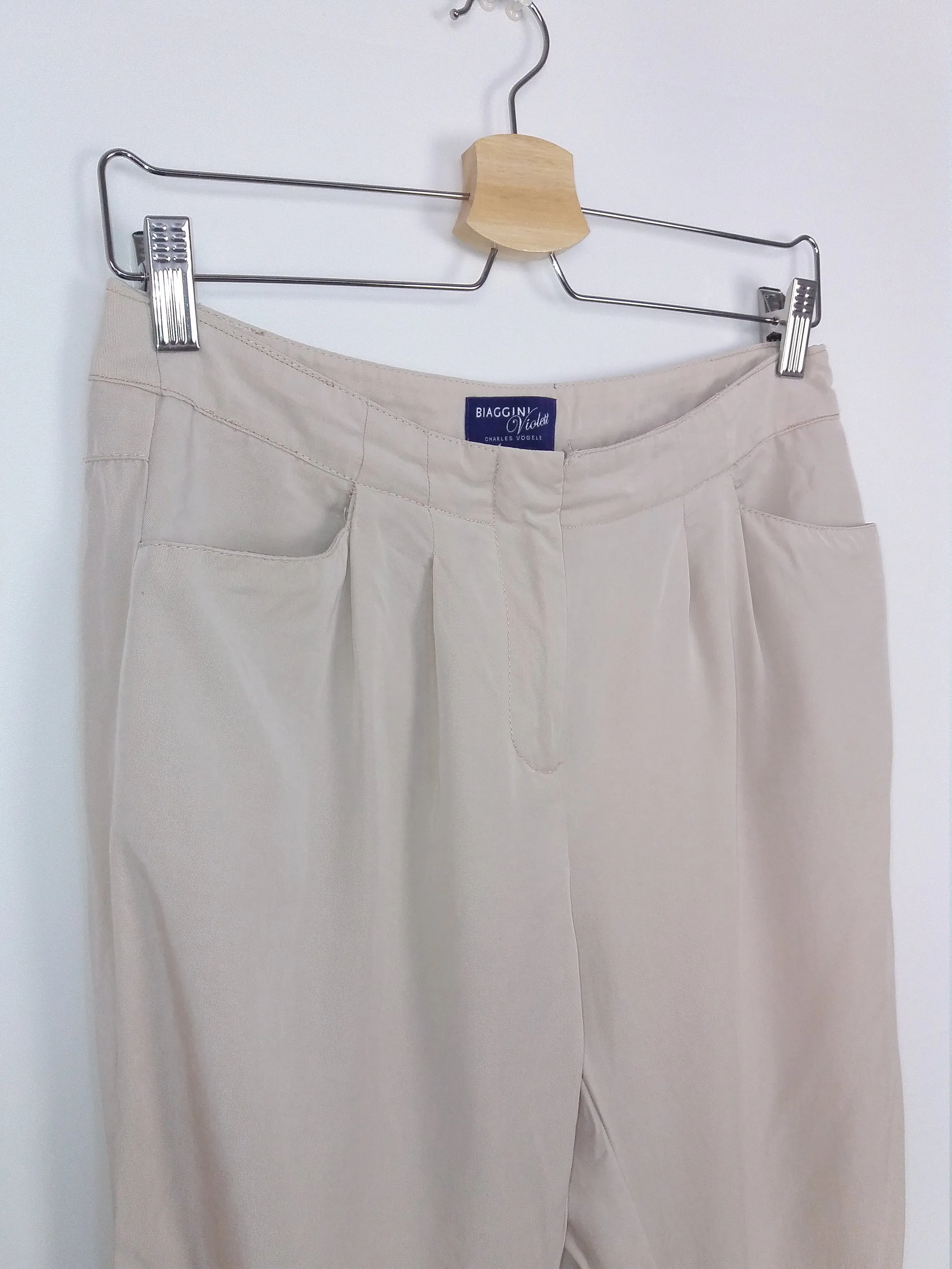 90's BIAGGINI Soft Viscose Casual Trousers - size S-M