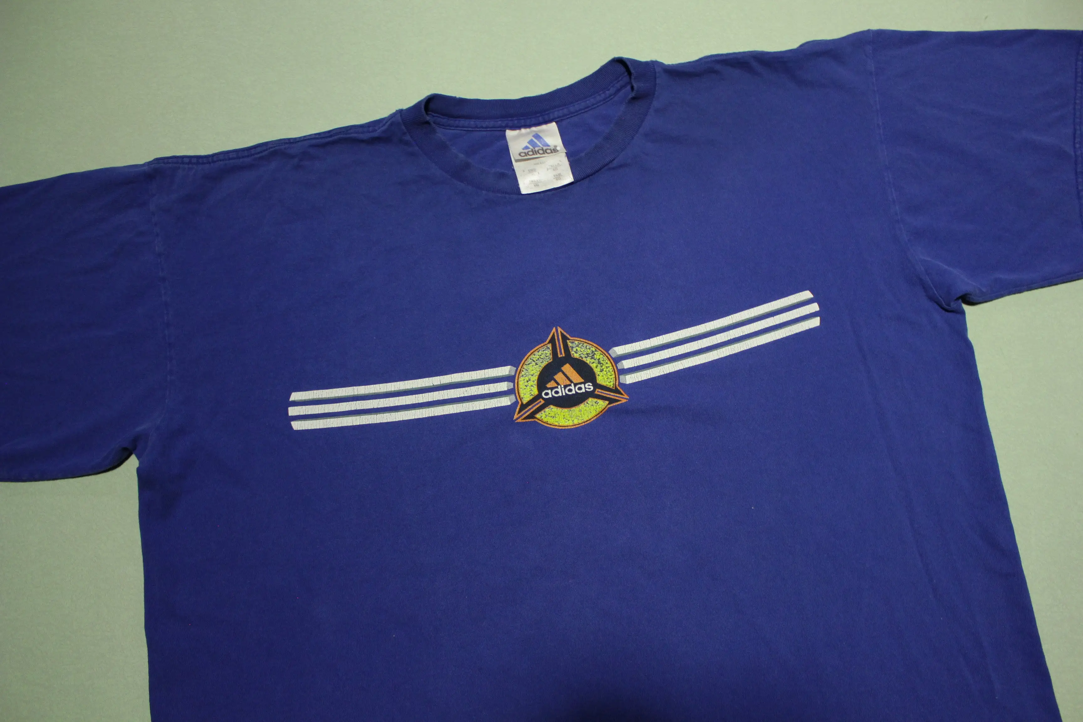 Adidas Endurance Strength Speed Vintage 90's Made in USA Dumbell T-Shirt