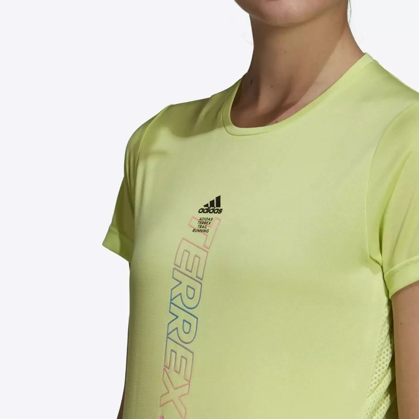 adidas Terrex Agravic Womens Trail Running T-Shirt Lime Breathable Top