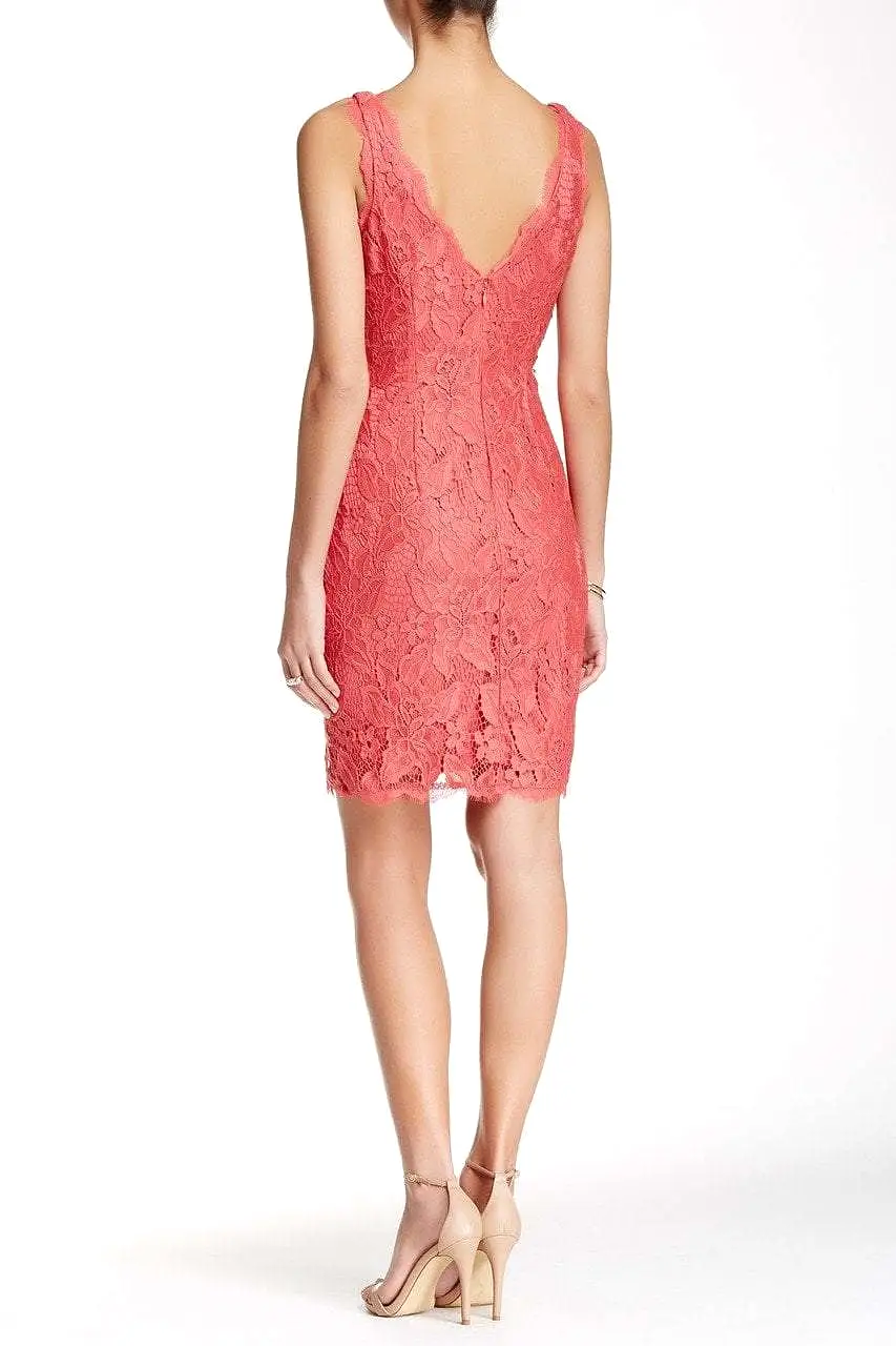 Adrianna Papell - Floral Lace V-Neck Sleeveless Dress 41895500