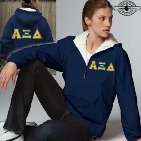 Alpha Xi Delta Pullover Jacket - Charles River 9905 - TWILL