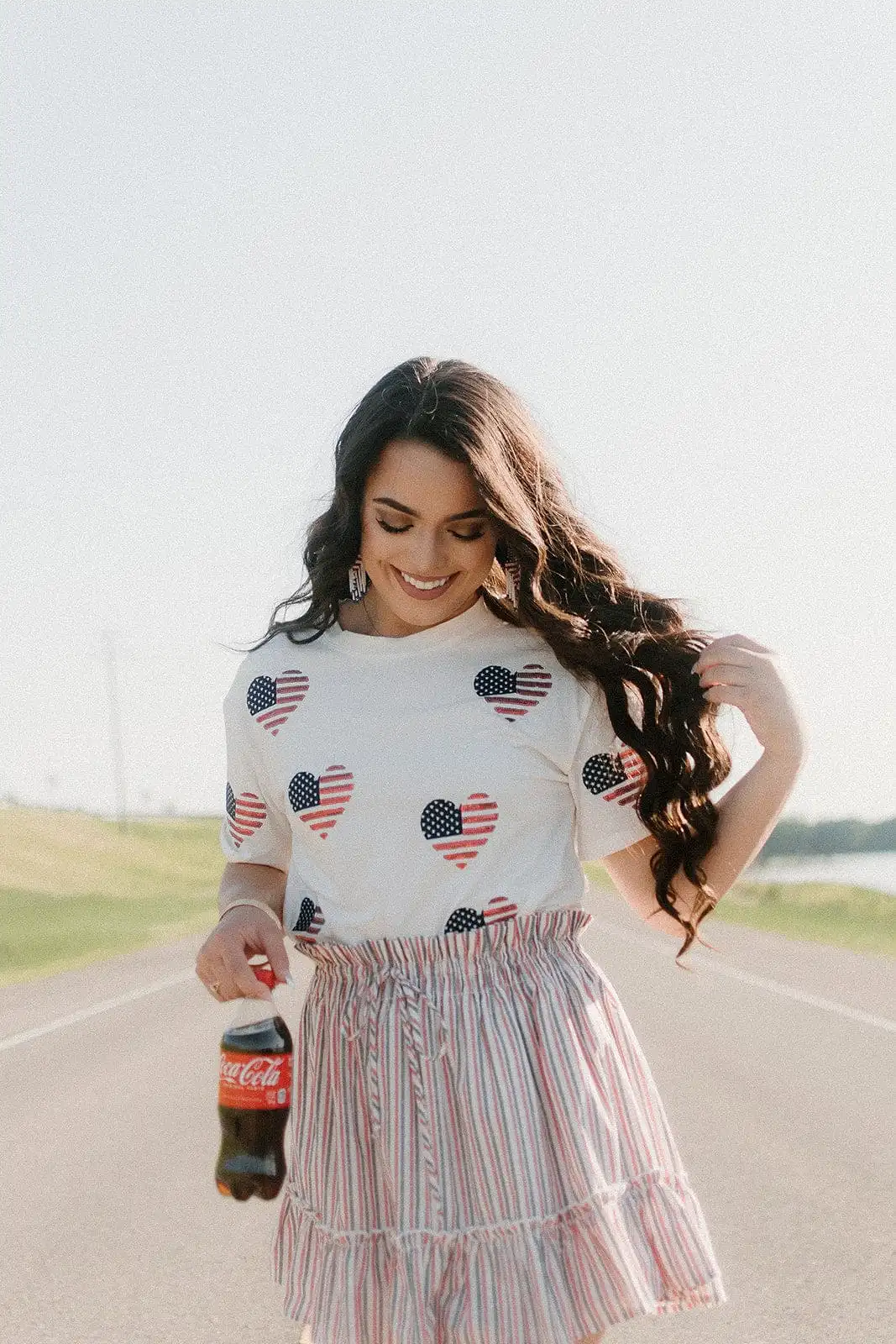 American Flag Heart Sequin Tee