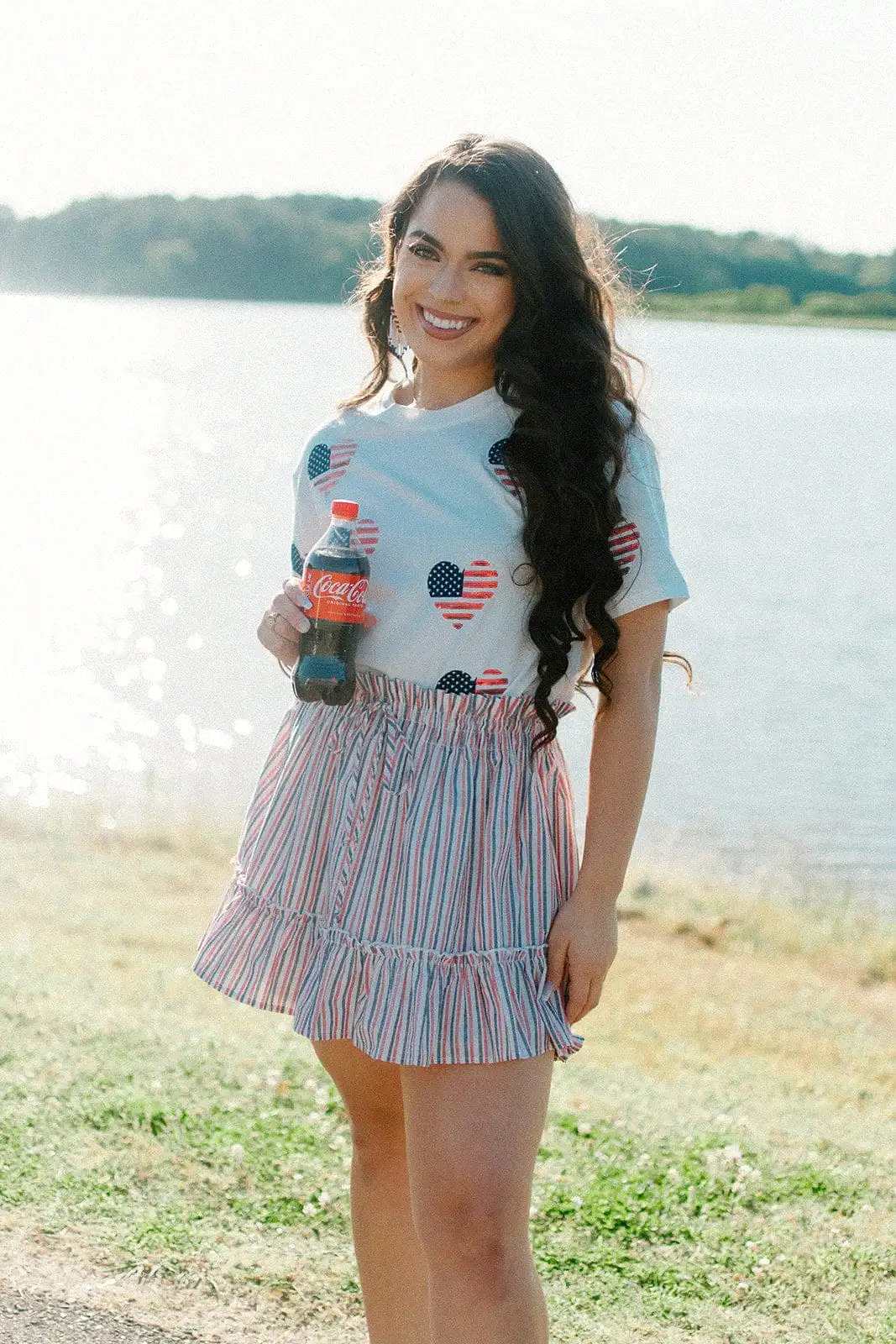 American Flag Heart Sequin Tee