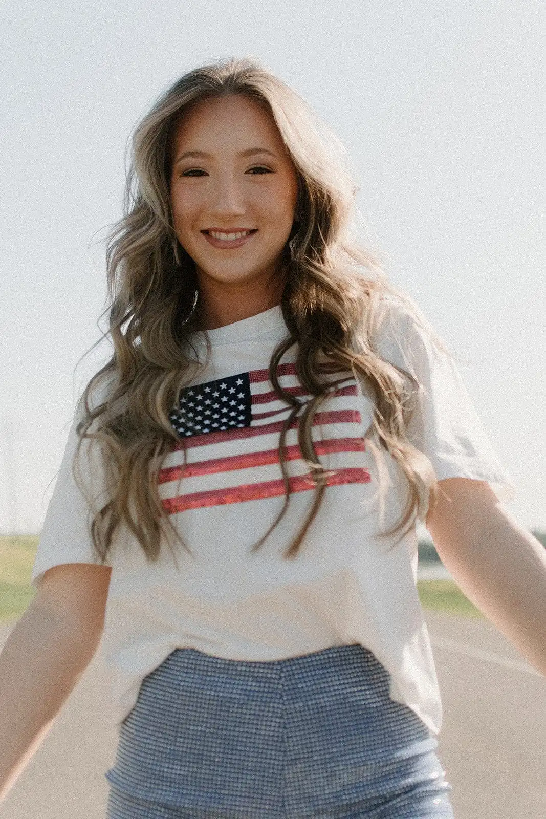 American Flag Sequin Tee