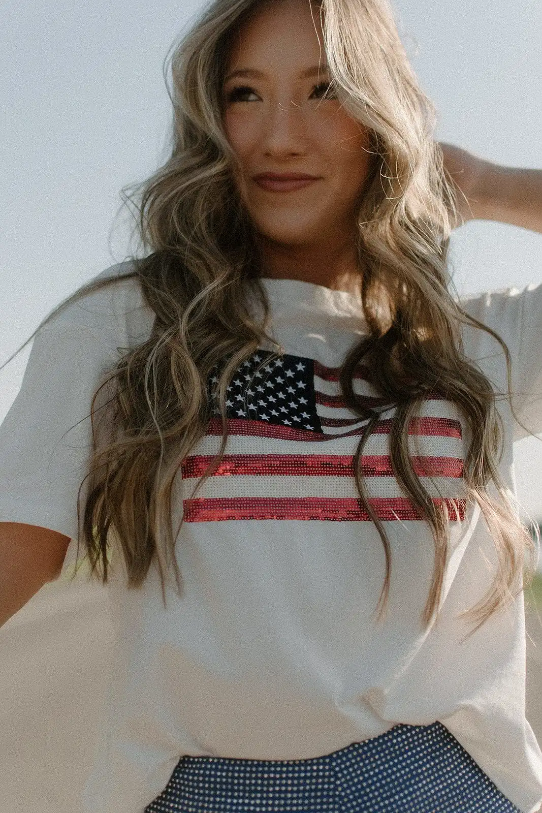 American Flag Sequin Tee