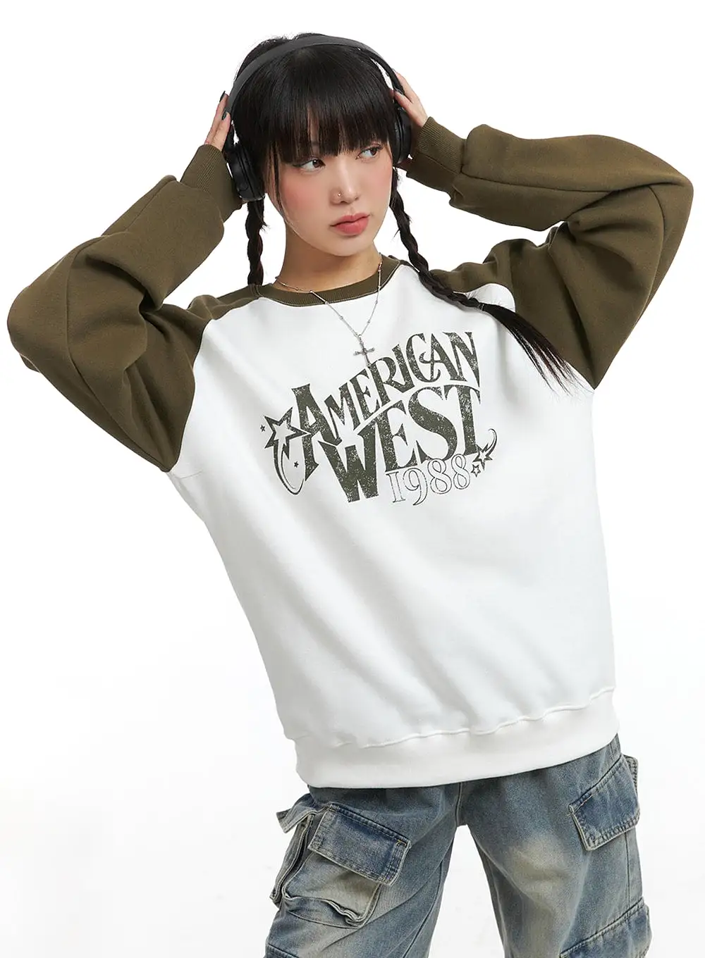 American West 1988 Oversized Raglan Long Sleeve IJ411