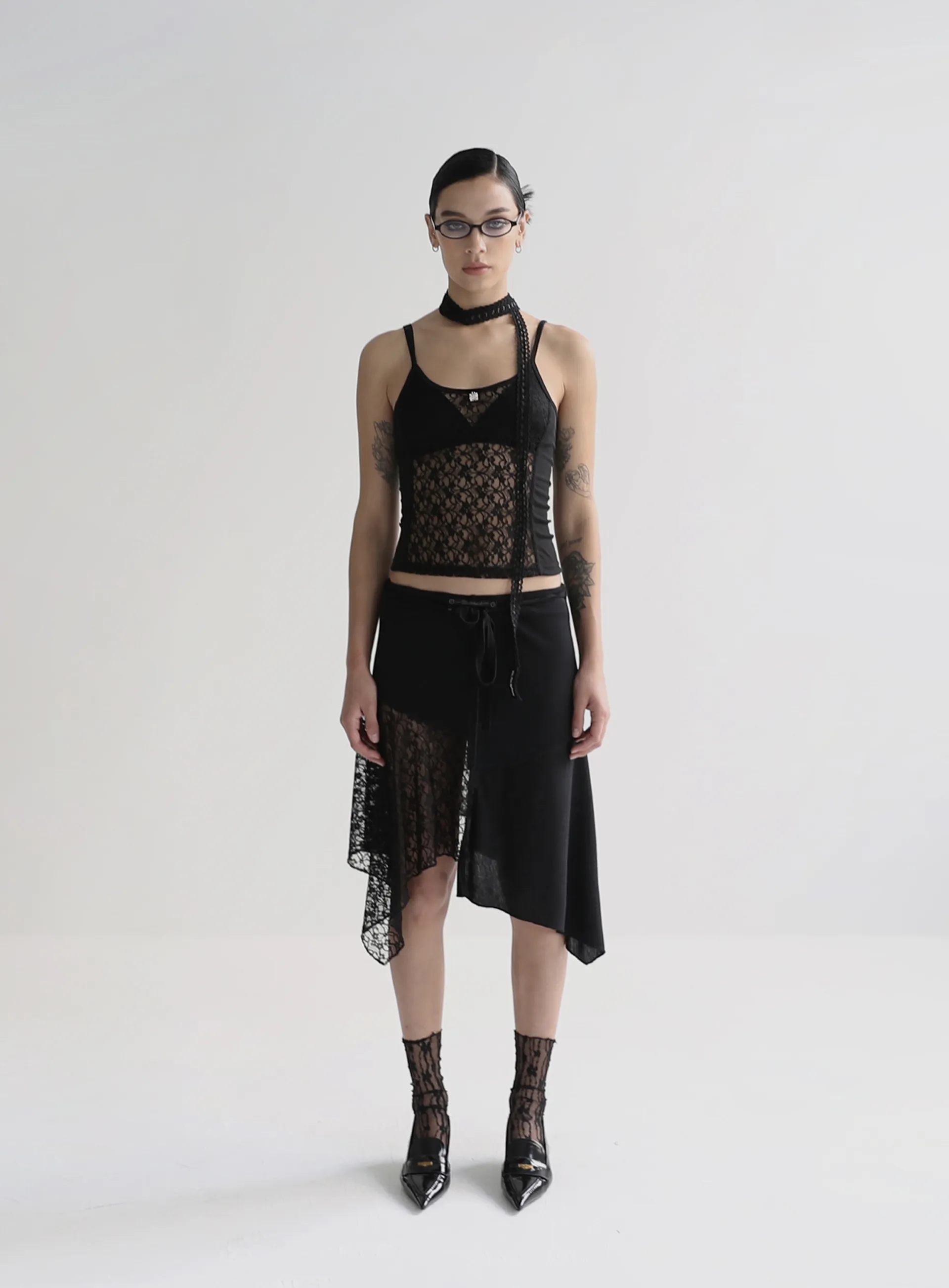 BADBLOOD  |Sleeveless Street Style Plain Lace Tanks & Camisoles