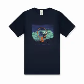 Basketball Court Top All Are Welcome Here T-Shirt - Navy