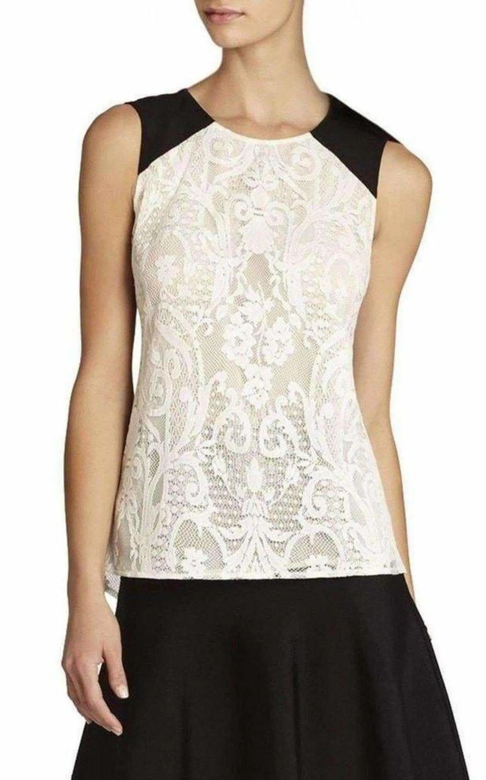 BCBG MAXAZRIA  |Kaley Sleeveless Lace Top