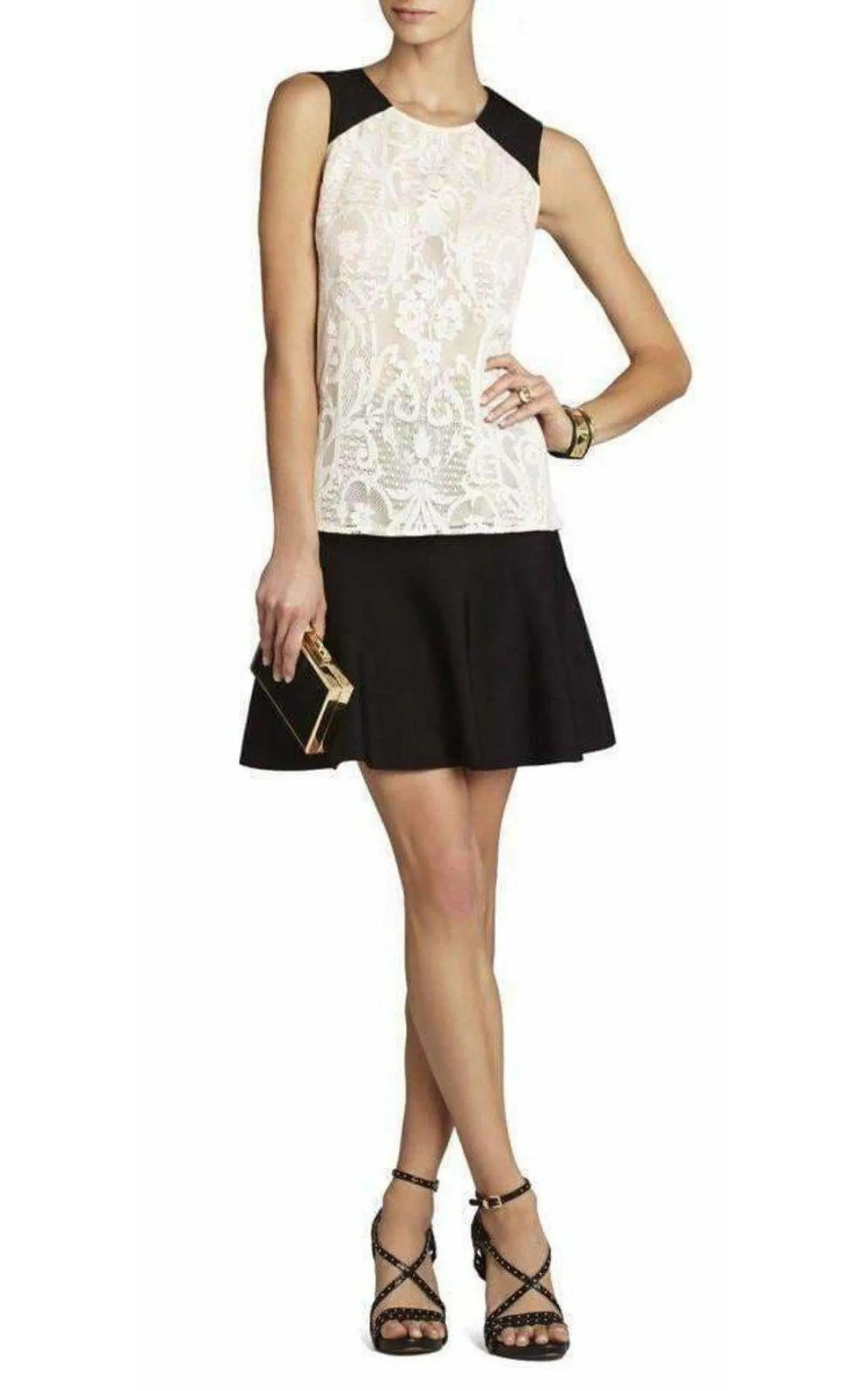 BCBG MAXAZRIA  |Kaley Sleeveless Lace Top