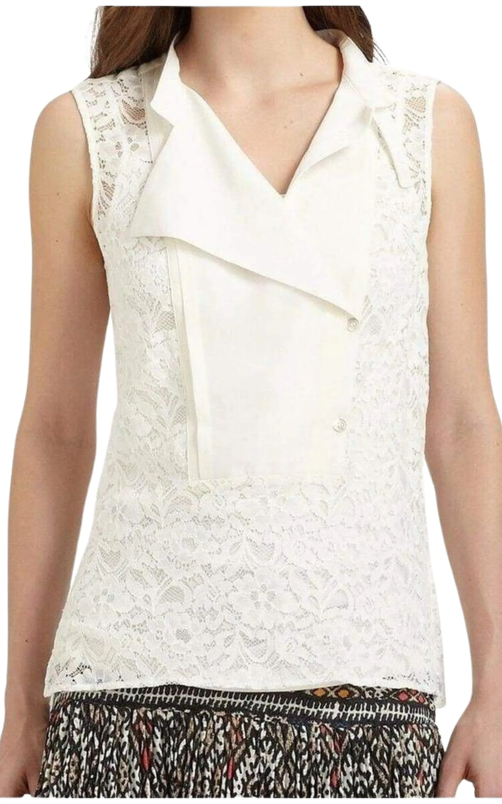 BCBG MAXAZRIA  |Layne Sleeveless Lace Top