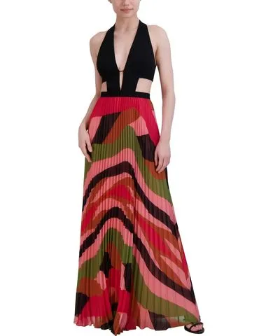 Bcbgmaxazria Womens Full Length Halter Maxi Dress