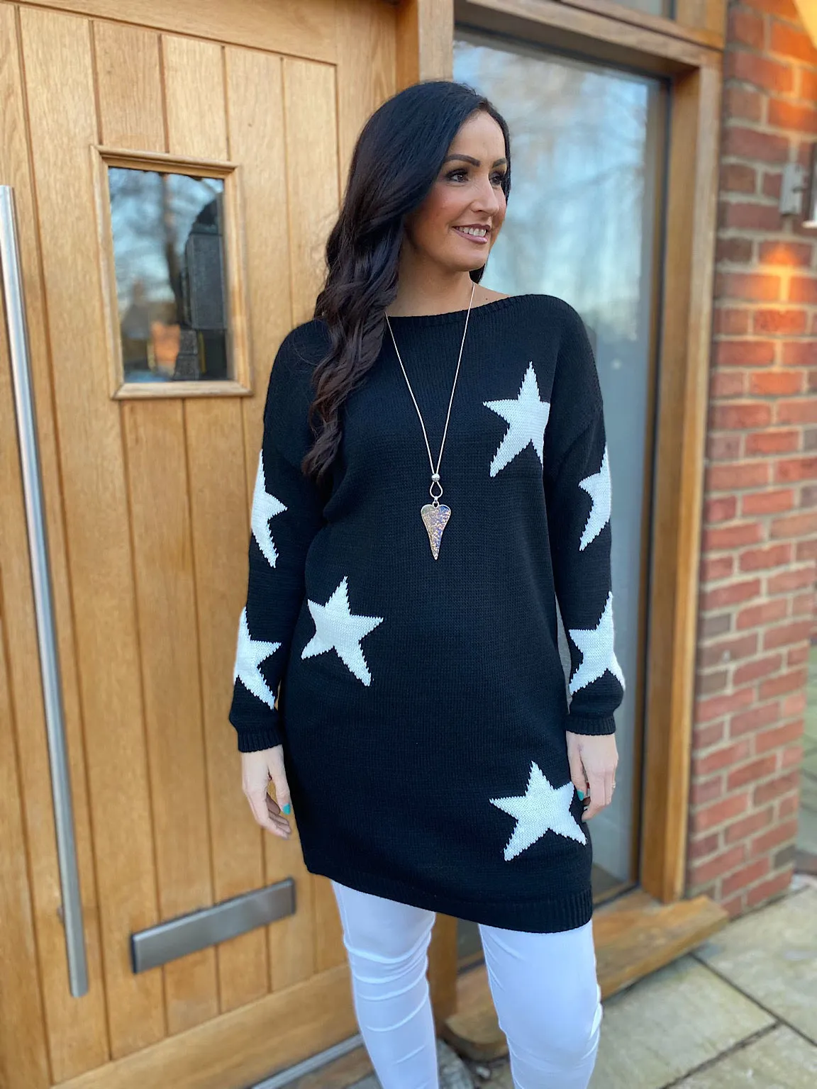 Black Star Jumper Dress Elaine