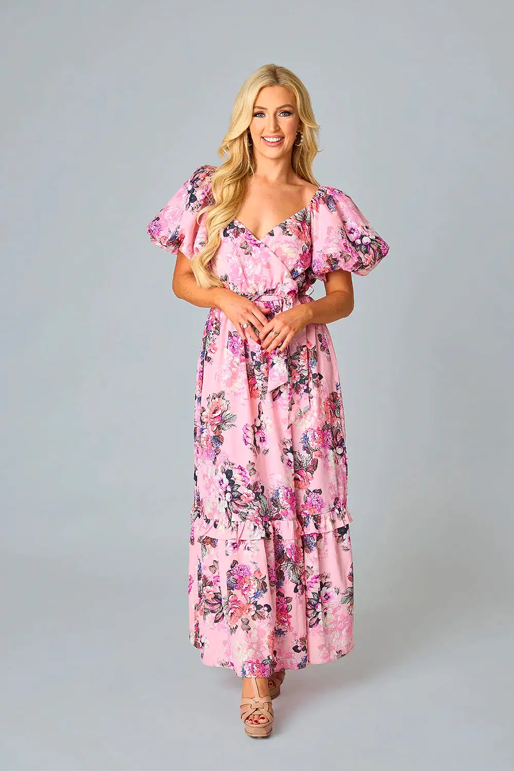 BuddyLove | SYDNEY PUFF SLEEVE MAXI DRESS - BASHFUL