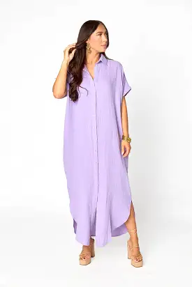 BUDDYLOVE CARMEN COVER UP MAXI DRESS - LAVENDER