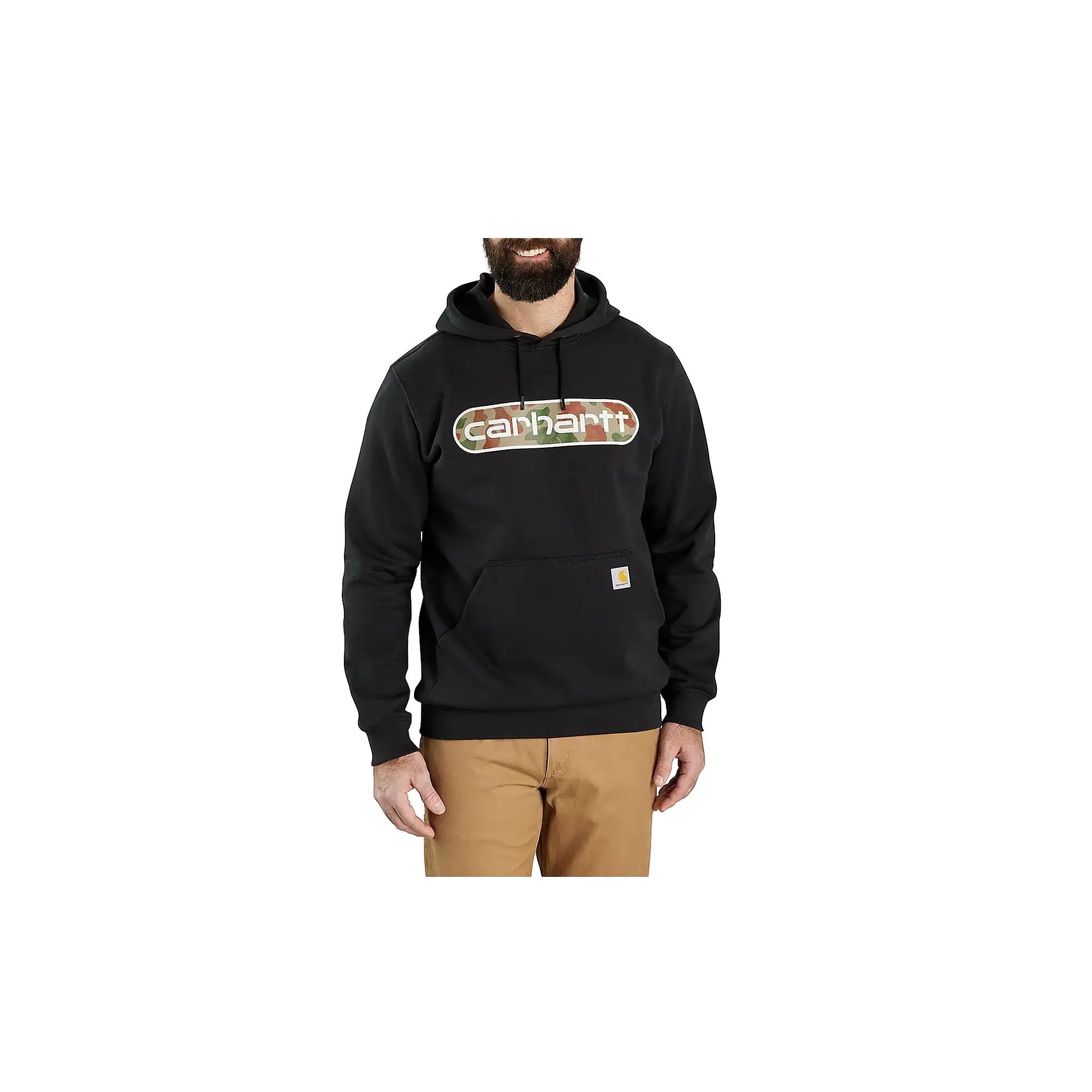 Carhartt Loose Fit Midweight Camo Logo Graphic Sweatshirt Black