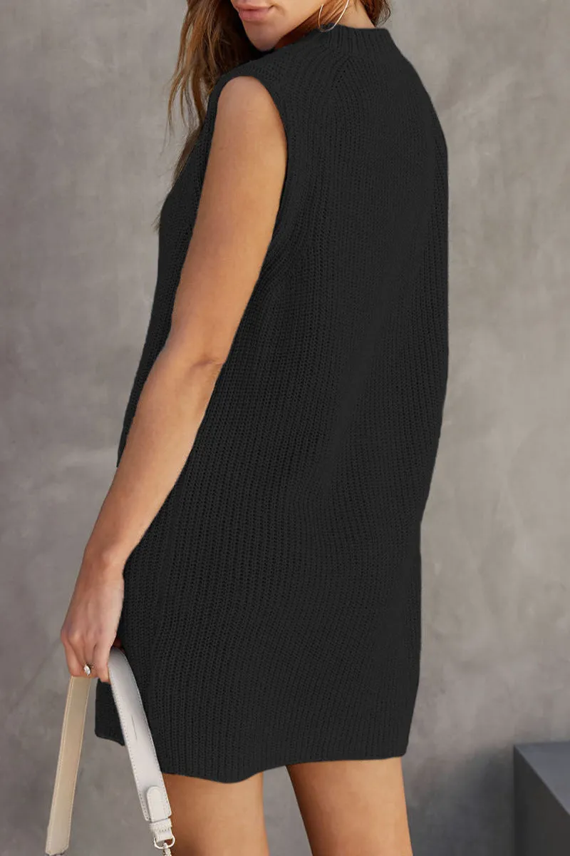 Casual Solid Slit O Neck A Line Dresses(6 Colors)