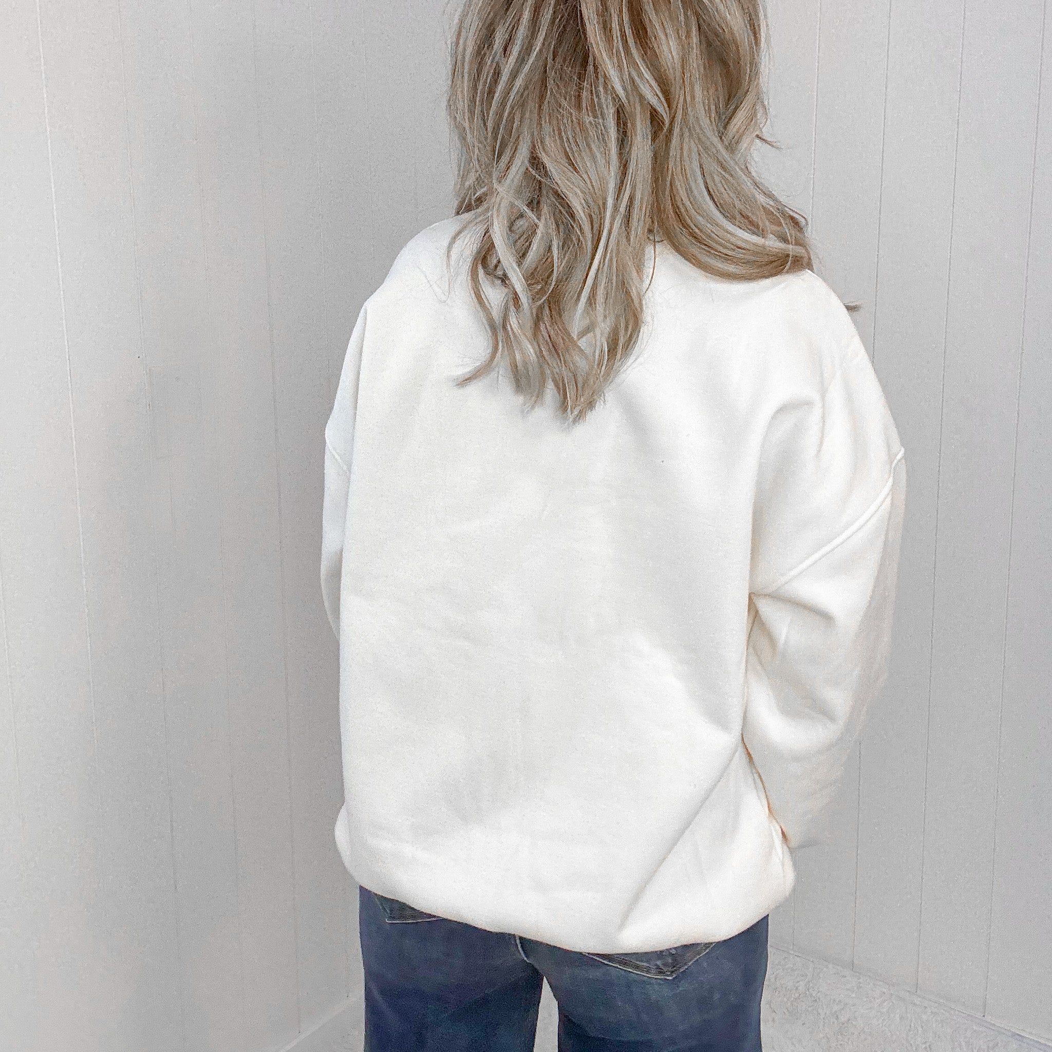 Classic Cream Embroidered Mama Brunch Club Sweatshirt