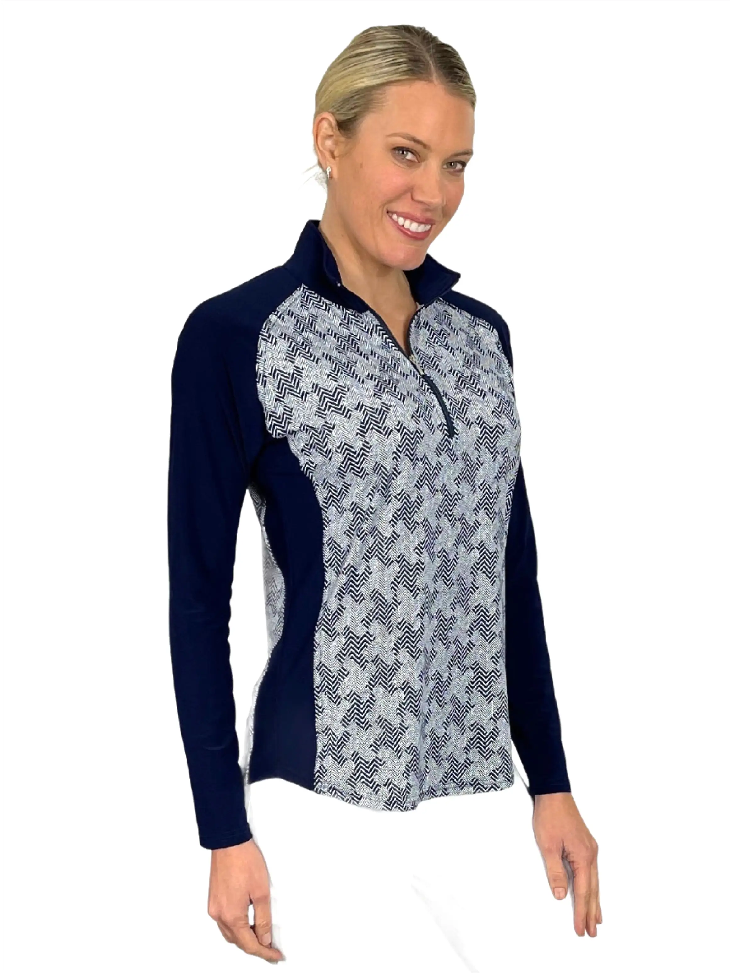 Corsican Polo Long Sleeve Raglan Chevron