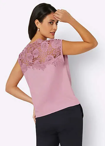 Creation L Lace Trim Sleeveless Top | Grattan