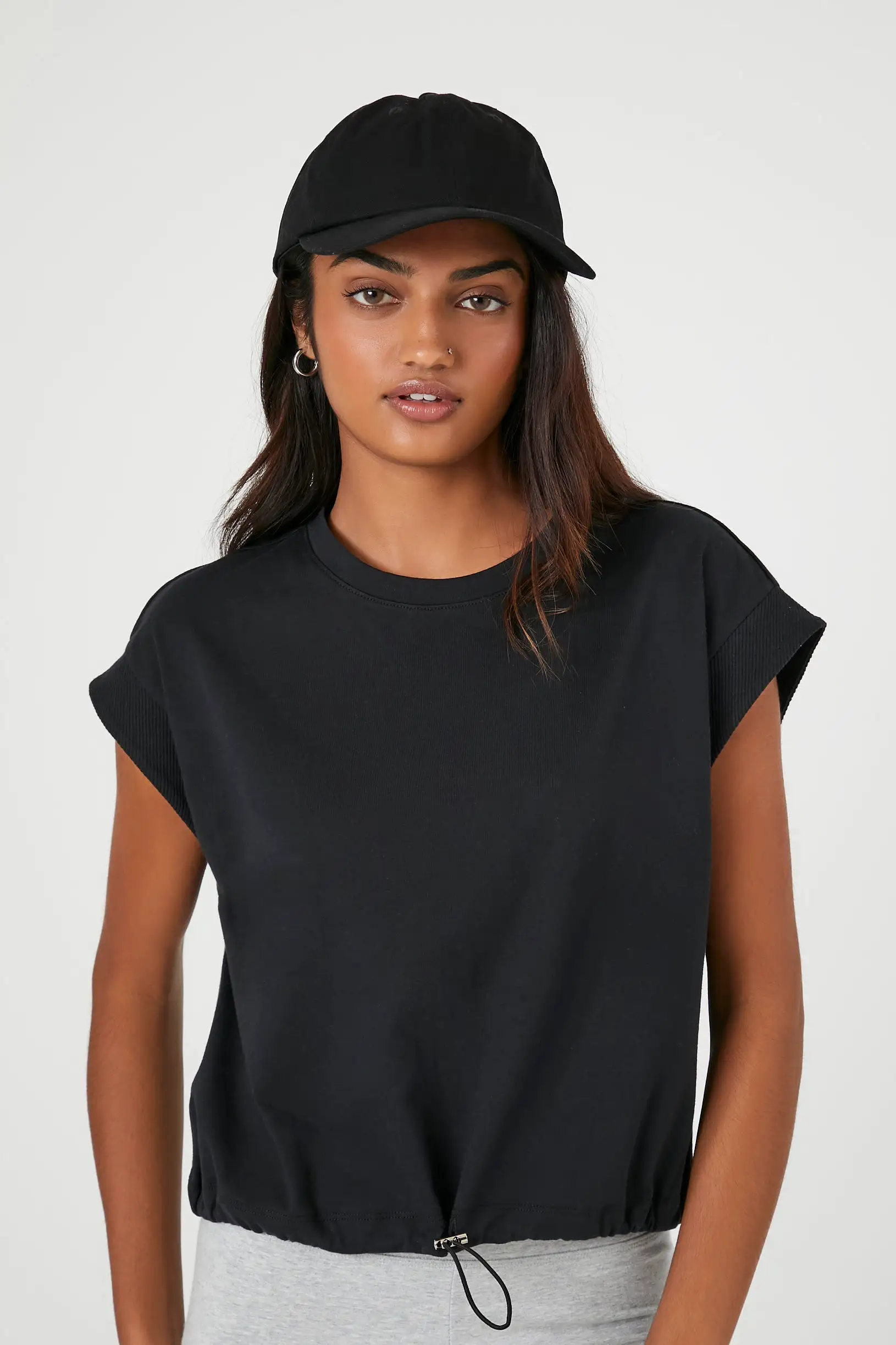 Crew Neck Toggle Knit Top