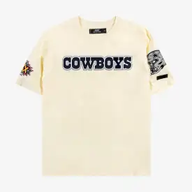 Dallas Cowboys Tackle Twill Mens Short Sleeve Shirt (Beige)