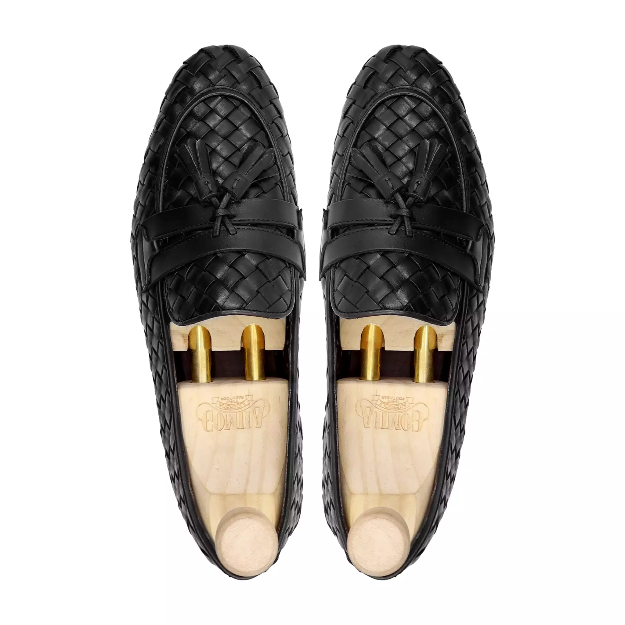 Delicacy - Men's Black Hand Woven Leather Loafer