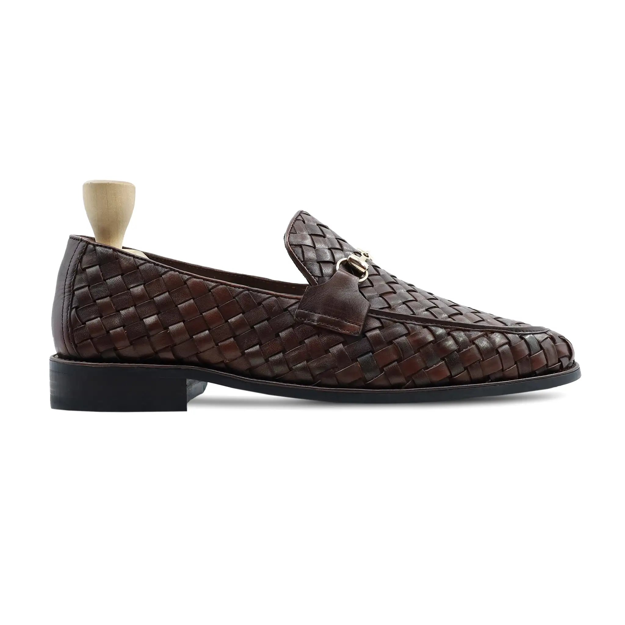 Engabreen - Men's Dark Brown Hand Woven Calf Leather Loafer