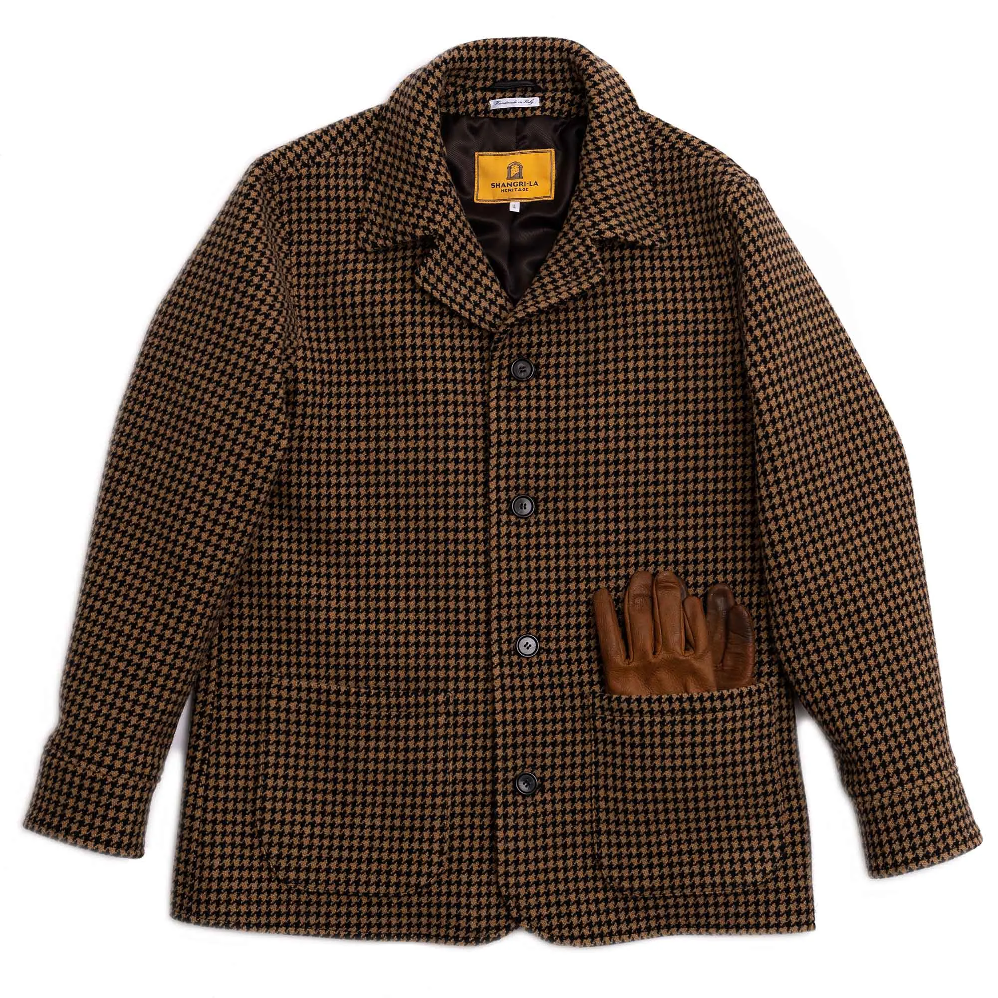 “Enzo” Pied de Poule Wool Car Coat - Shangri-la Heritage