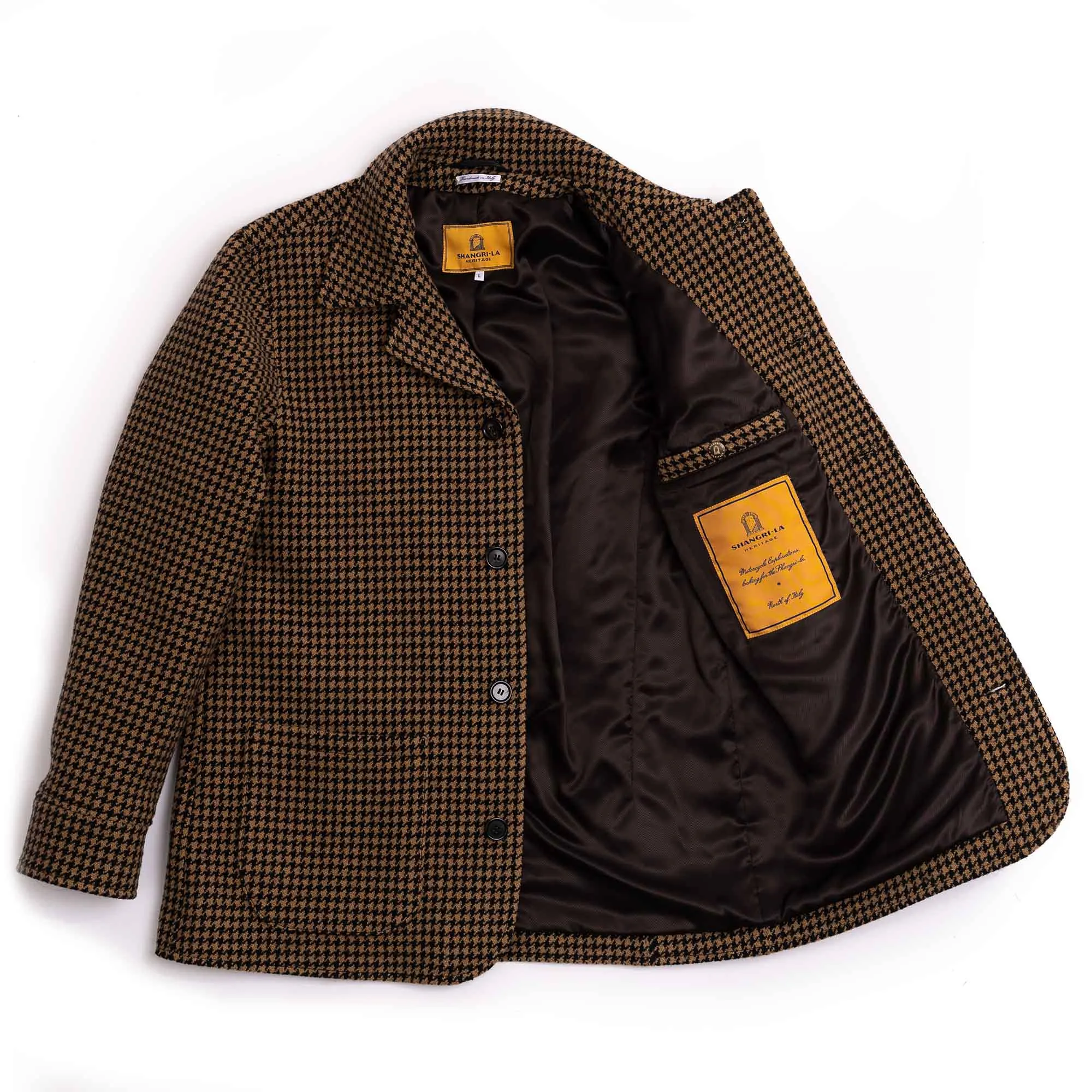 “Enzo” Pied de Poule Wool Car Coat - Shangri-la Heritage