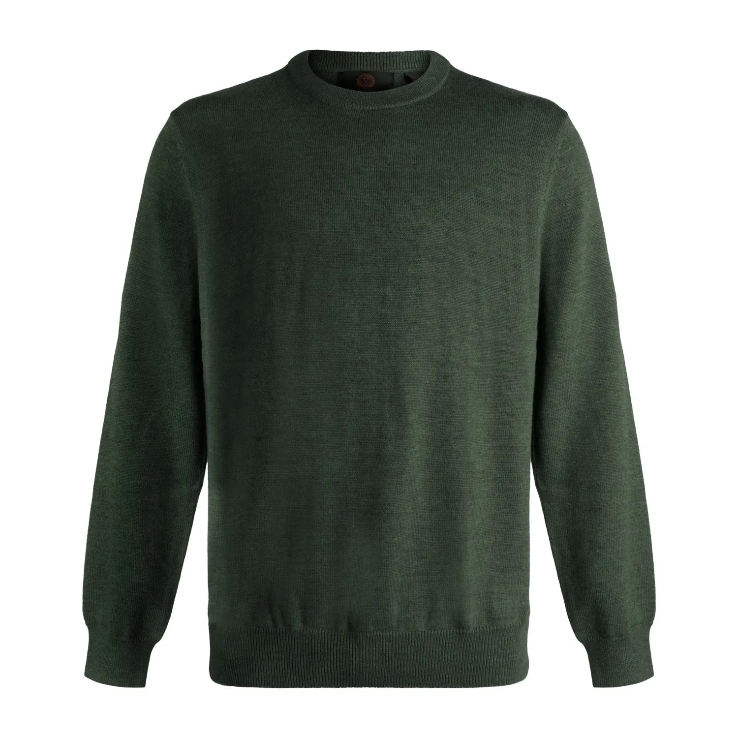 Extra Fine 'Zegna Baruffa' Merino Wool Crew Neck Sweater in Dark Green by Viyella