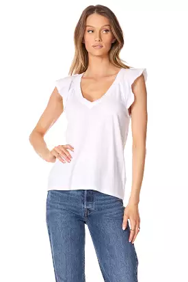 FLUTTER SLEEVE RAGLAN VNECK TEE