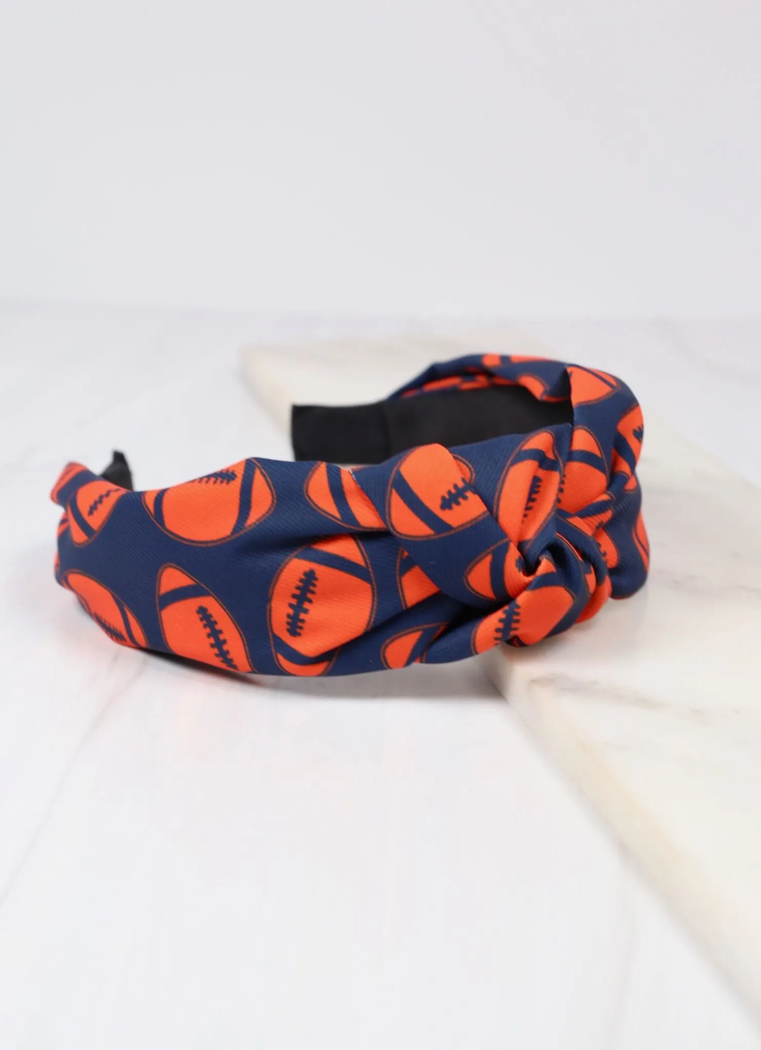 Football Time Headband NAVY ORANGE