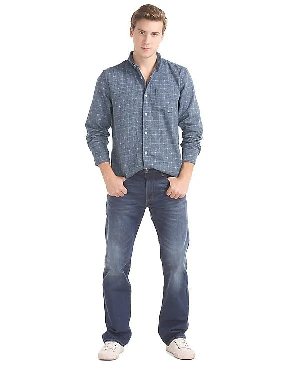 GAP Men Indigo Twill Dobby Standard Fit Shirt