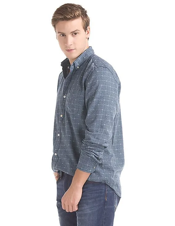 GAP Men Indigo Twill Dobby Standard Fit Shirt