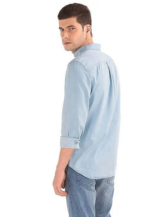 GAP Men Indigo Twill Standard Fit Shirt