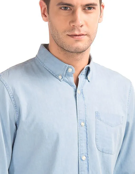 GAP Men Indigo Twill Standard Fit Shirt