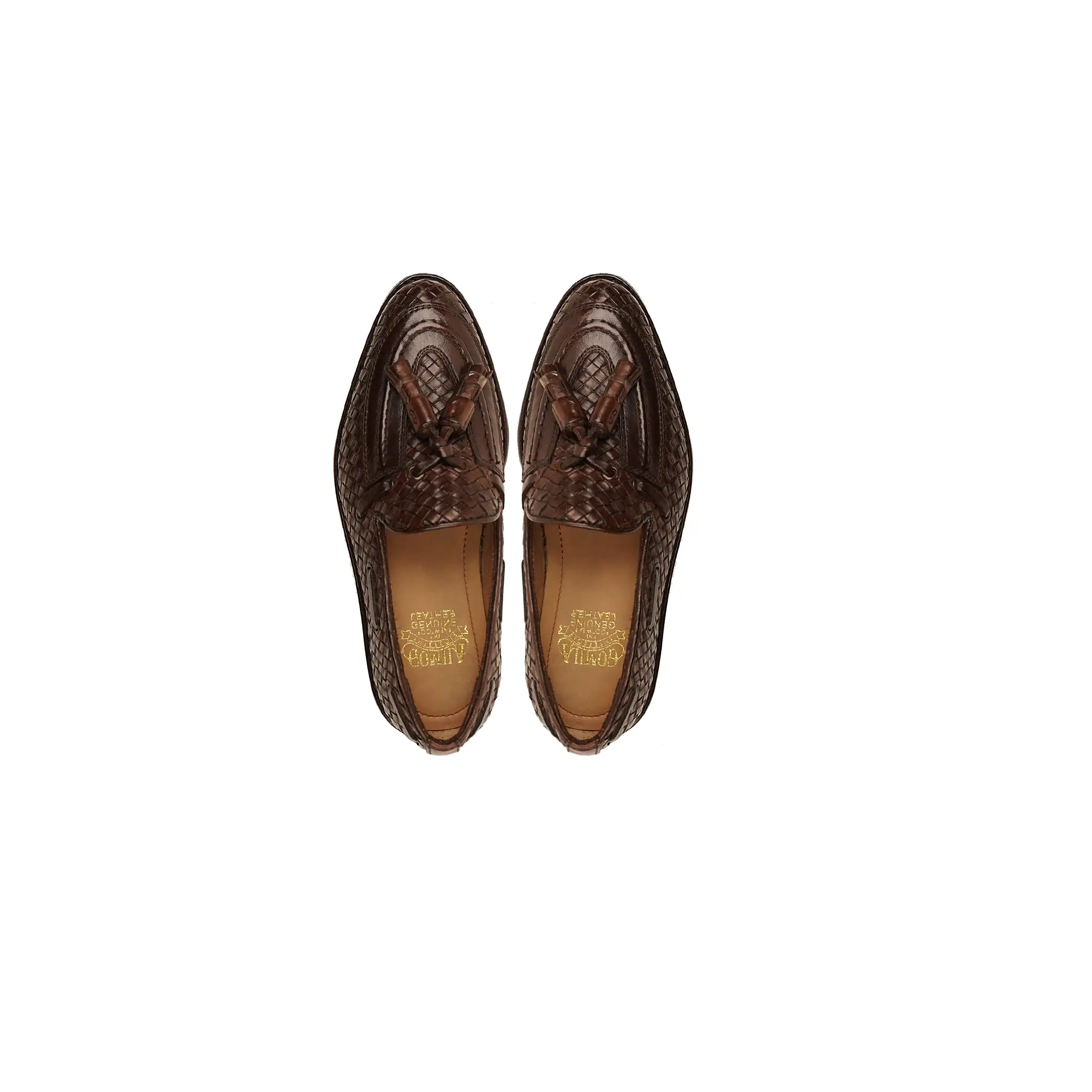 Gattuso - Kid's Dark Brown Hand Woven Leather Loafer (5-12 Years Old)