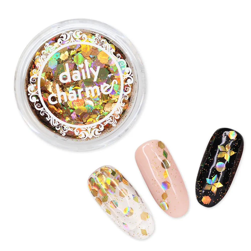 Gold Holographic Shape Glitter Mix