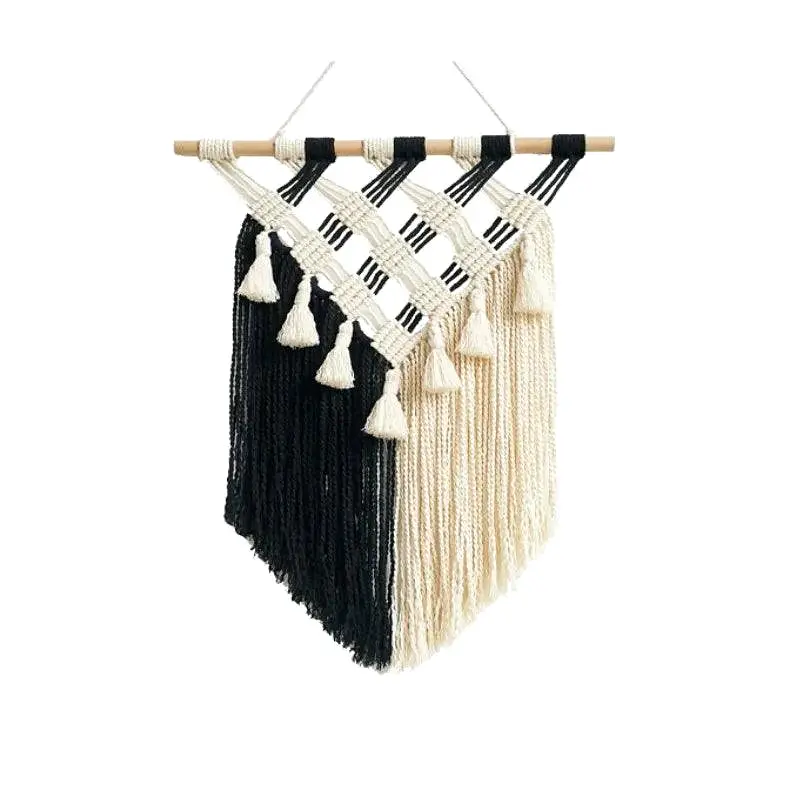 Hand-Woven Tapestry Fringed Macrame Hanging Wall Tapestry