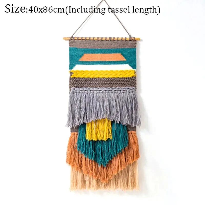 Hand Woven Tufted Macrame Tassel Tapestries