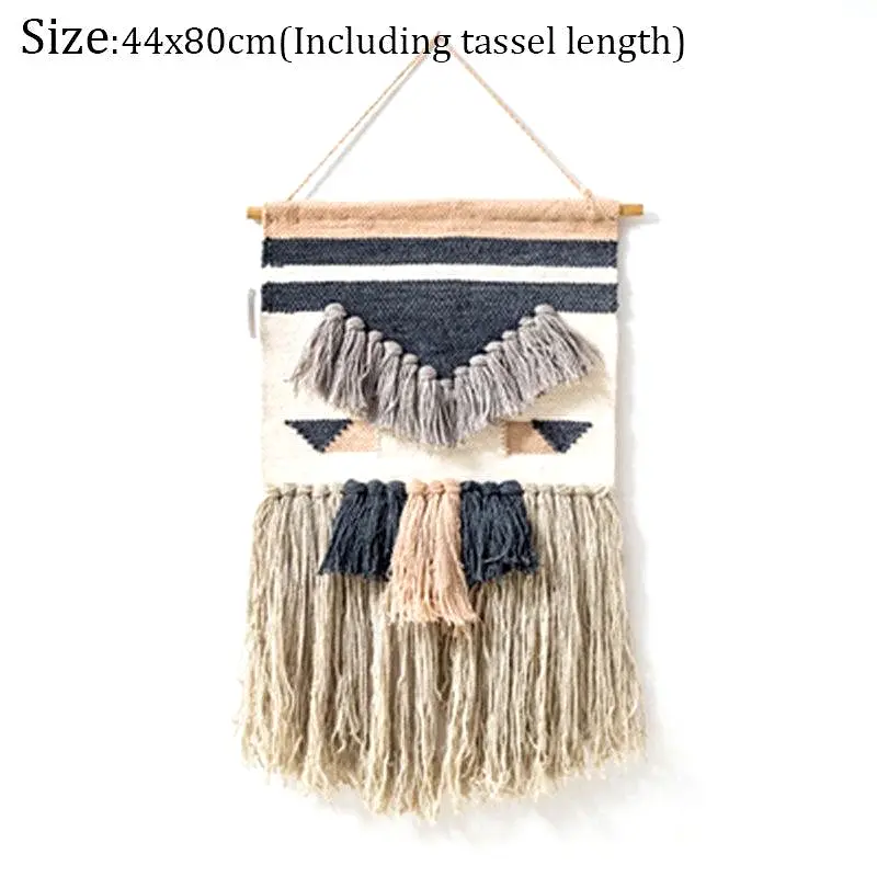 Hand Woven Tufted Macrame Tassel Tapestries