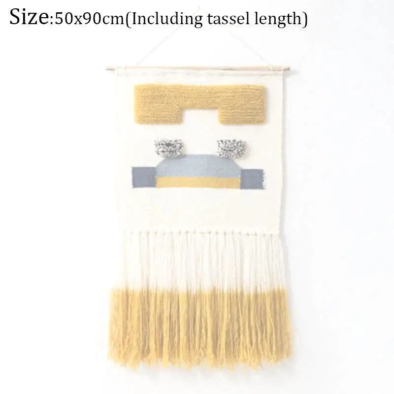 Hand Woven Tufted Macrame Tassel Tapestries