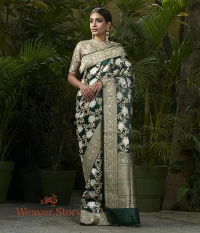 Handwoven Green Angoor Jangla Saree