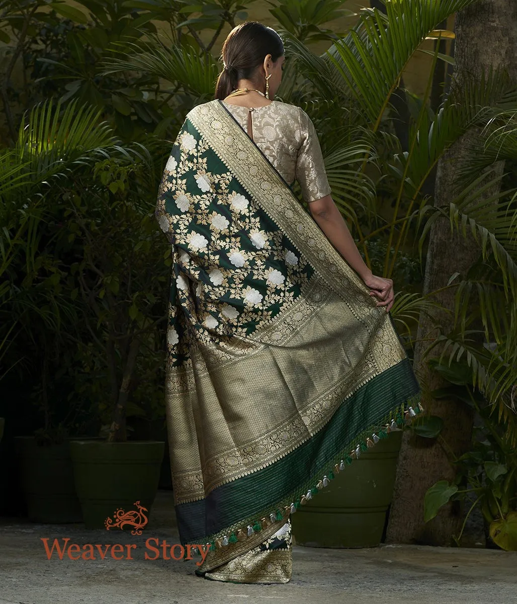 Handwoven Green Angoor Jangla Saree