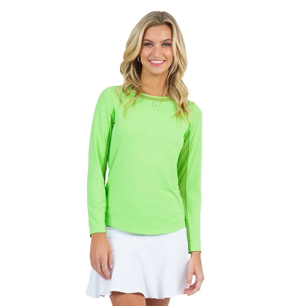 Ibkul Solid Long Sleeve Crew Neck Shirt (Women's)