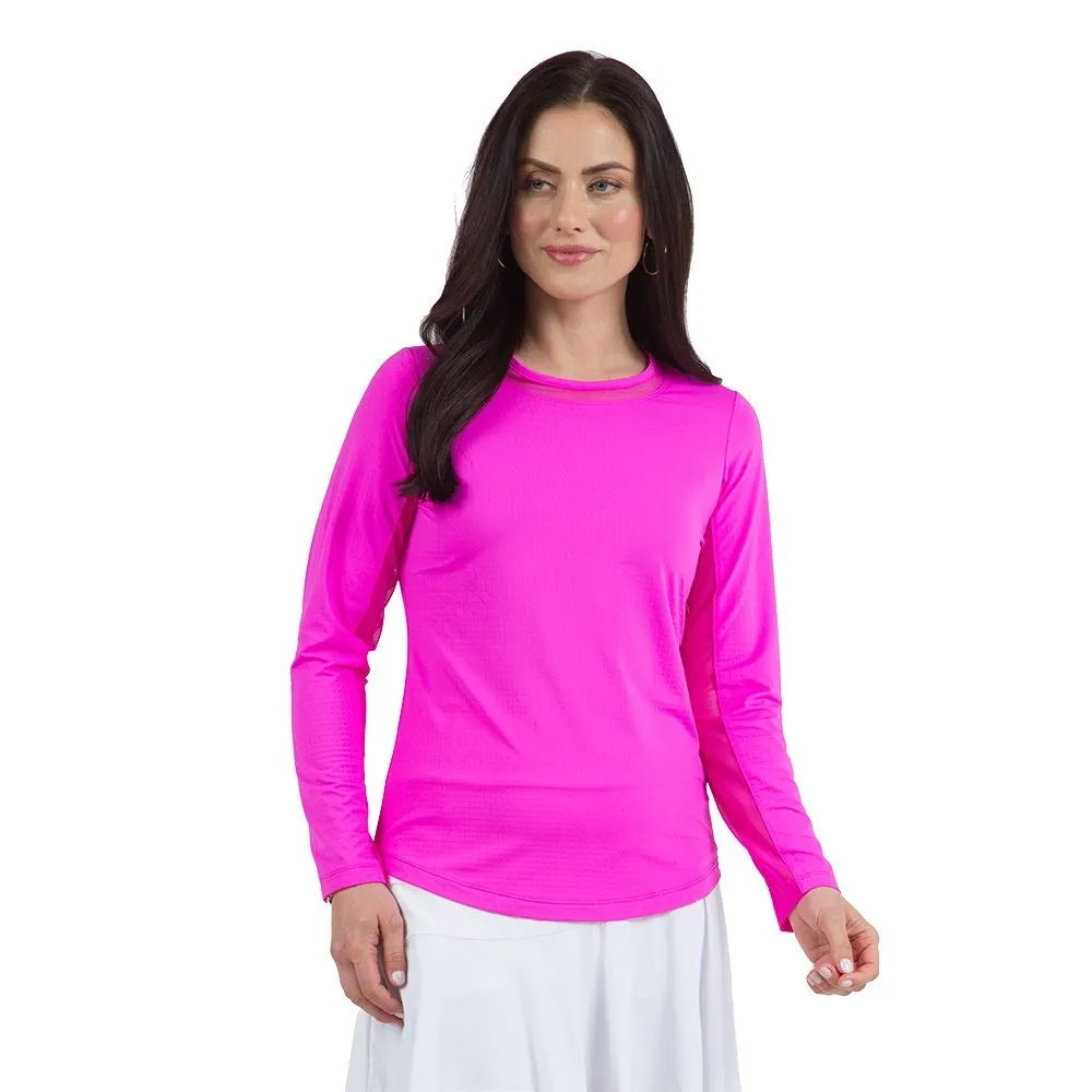 Ibkul Solid Long Sleeve Crew Neck Shirt (Women's)