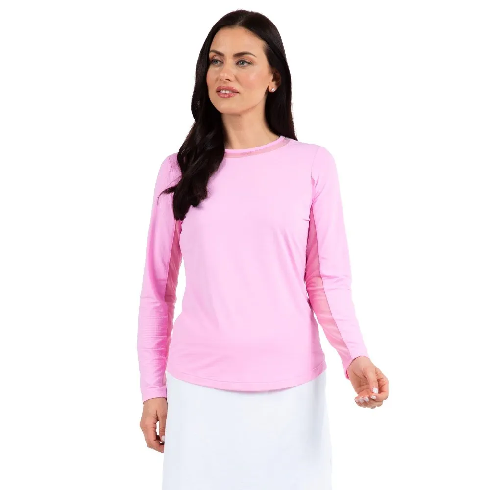 Ibkul Solid Long Sleeve Crew Neck Shirt (Women's)