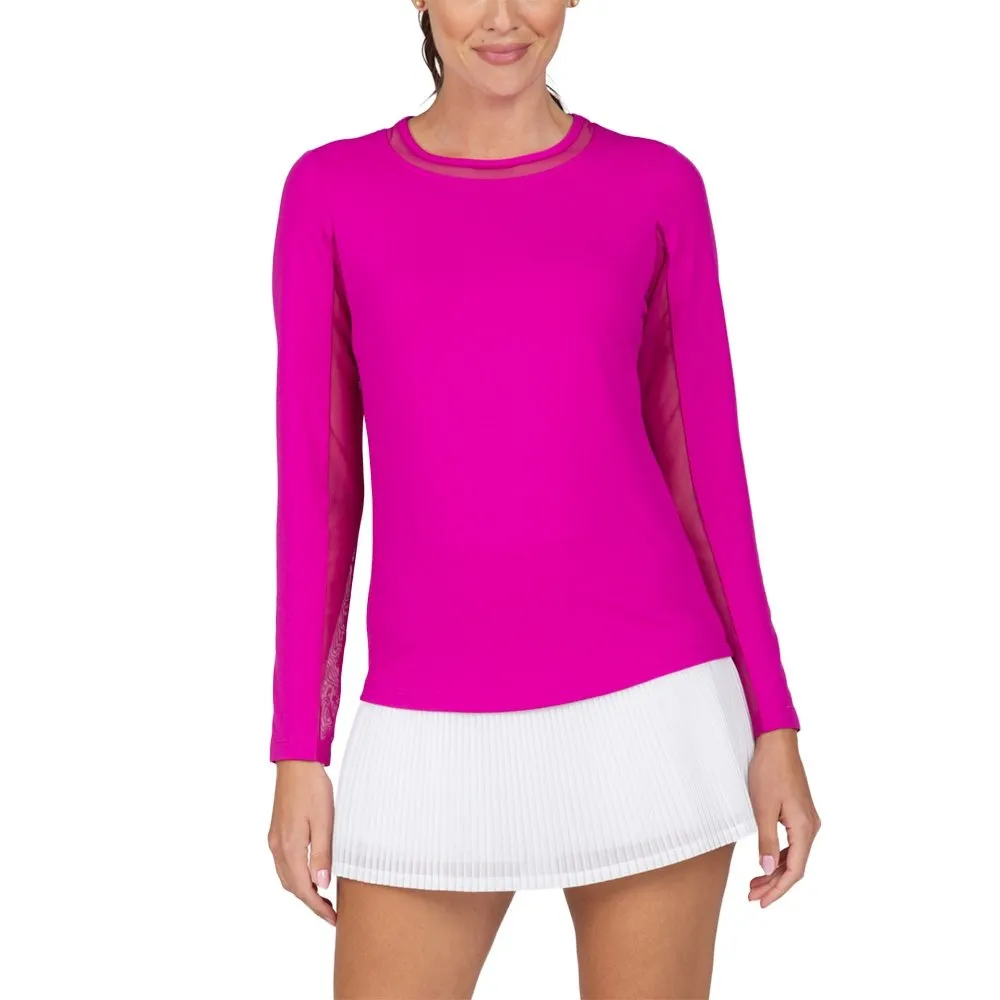 Ibkul Solid Long Sleeve Crew Neck Shirt (Women's)