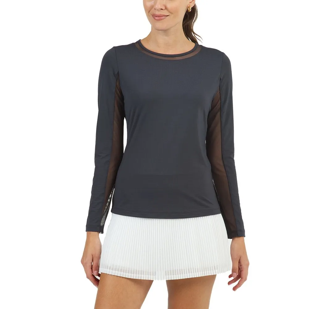 Ibkul Solid Long Sleeve Crew Neck Shirt (Women's)